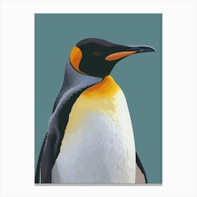 King Penguin Saunders Island Minimalist Illustration 2 Canvas Print