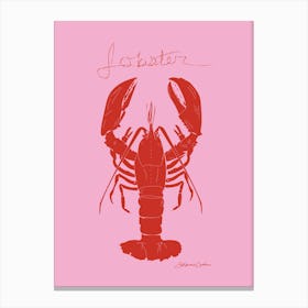 Lobster, Pink Canvas Print