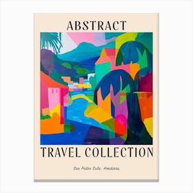 Abstract Travel Collection Poster San Pedro Sula Honduras 3 Canvas Print
