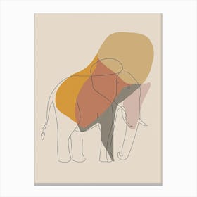 Elephant - Boho, Line Art 7 Canvas Print