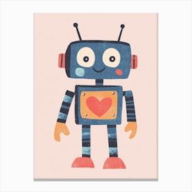 Robot With Heart Canvas Print