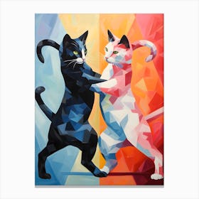 "Feline Fracas: Duel of the Agile Paws" Canvas Print
