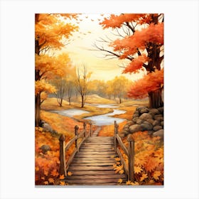 Cute Autumn Fall Scene 42 Canvas Print