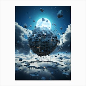 Spaceship In The Sky 2 Canvas Print