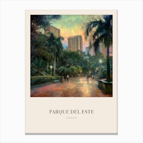 Parque Del Este Caracas Venezuela 2 Vintage Cezanne Inspired Poster Canvas Print