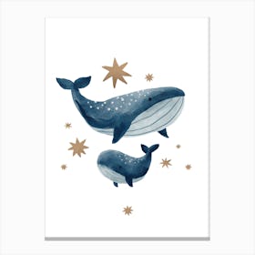 Blue whales Canvas Print