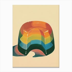 Rainbow Jelly Jell O Beige Illustration 4 Canvas Print