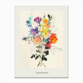 Snapdragon 3 Collage Flower Bouquet Poster Canvas Print