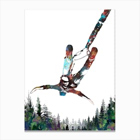 Bungy Jump Watercolor Canvas Print