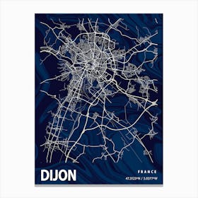 Dijon Crocus Marble Map Canvas Print