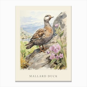 Beatrix Potter Inspired  Animal Watercolour Mallard Duck 3 Canvas Print
