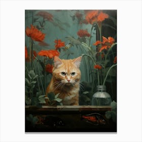 Cat In The Garden 5 Canvas Print