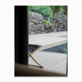 Aesthetic View Of An Airbnb Deck With Brown Tones Canvas Print