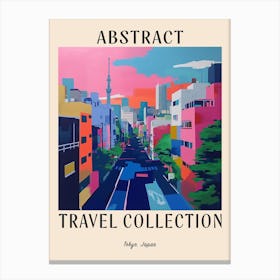 Abstract Travel Collection Poster Tokyo Japan 6 Canvas Print