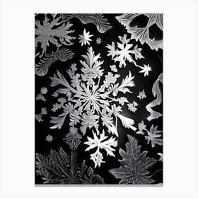 Crystal, Snowflakes, Linocut Canvas Print