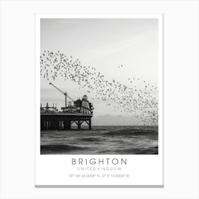 Brighton United Kingdom Black And White Canvas Print