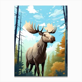 Moose In The Forest Canvas Print