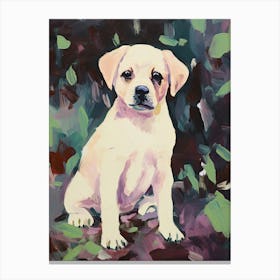 A Pug Dog Painting, Impressionist 3 Canvas Print