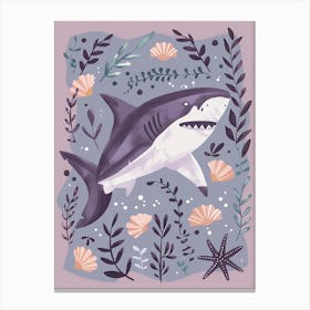 Purple Whale Shark Illustration 1 Canvas Print