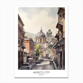 Mexico City 2 Watercolour Travel Poster Canvas Print