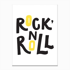 Rock and roll black AND YELLOW Canvas Print
