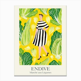 Marche Aux Legumes Endive Summer Illustration 1 Canvas Print