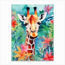 Giraffe In The Jungle Canvas Print