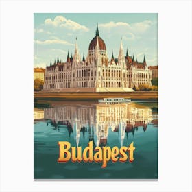 Aihrgdesign A Classic 1960s Travel Poster For Budapest 4 Canvas Print