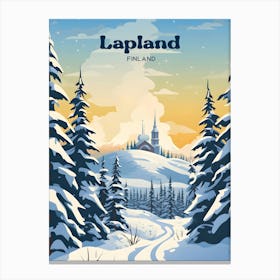 Lapland Finland Winter Modern Travel Art Canvas Print