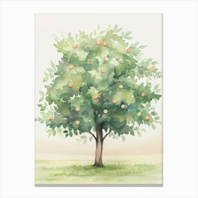 Orange Tree Atmospheric Watercolour Painting 2 Canvas Print