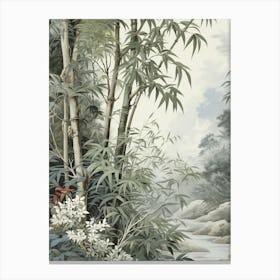 Vintage Jungle Botanical Illustration Bamboo 6 Canvas Print