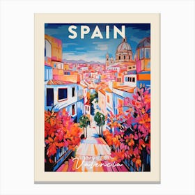 Valencia Spain 3 Fauvist Painting Travel Poster Canvas Print
