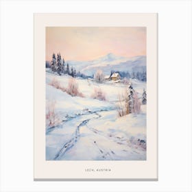 Dreamy Winter Painting Poster Lech Austria 2 Canvas Print