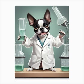 Boston Terrier Chemist-Reimagined Canvas Print