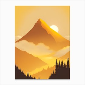 Misty Mountains Vertical Composition In Yellow Tone 31 Canvas Print