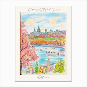 Poster Of Ottawa, Dreamy Storybook Illustration 3 Canvas Print