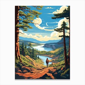 Padjelanta Trail Sweden Vintage Travel Illustration Canvas Print