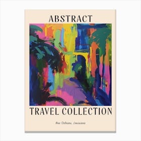 Abstract Travel Collection Poster New Orleans Louisiana 3 Canvas Print