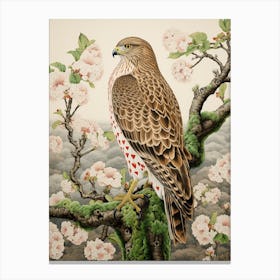 Ohara Koson Inspired Bird Painting Red Tailed Hawk 3 Canvas Print