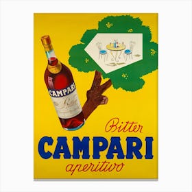 Vintage Campari Aperitivo Yellow Canvas Print