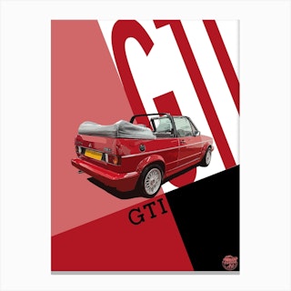 Vw Golf Mk1 Gti Cabriolet Classic Car Red Canvas Print