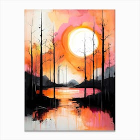 Sunset In The Woods 10 Canvas Print