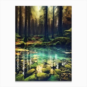 Pond In The Forest 1 Canvas Print