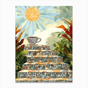 Cup Of Coffee On The Steps Canvas Print