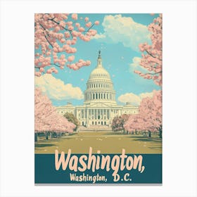 Aihrgdesign A Classic 1960s Travel Poster For Washington DC 4 Canvas Print