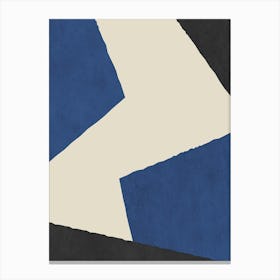 Minimalist Abstract Graphic Edge - Dark Blue Navy Canvas Print