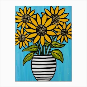 Sunflowers In A Vase 28 Canvas Print