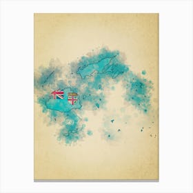 Fiji Flag Vintage Canvas Print