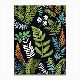 Seamless Pattern With Ferns Canvas Print