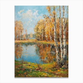 Autumn Birch Trees Canvas Print